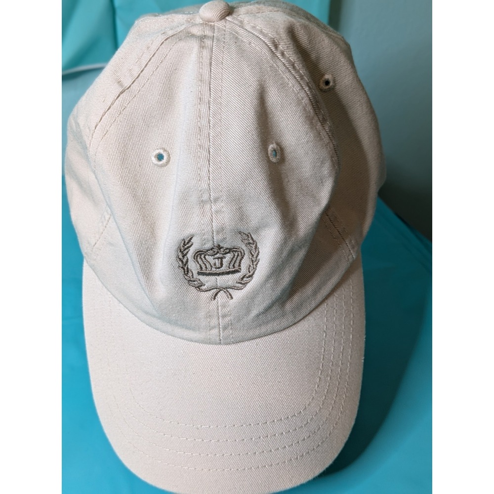 Khaki Tan Cotton Dad Hat Embroidered Crown Laurel Wreath Adjustable Baseball Cap